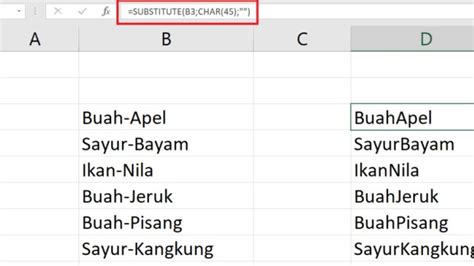 menghilangkan karakter di excel
